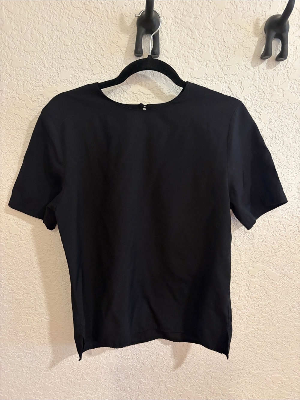 Vintage Black Short Sleeve Blouse